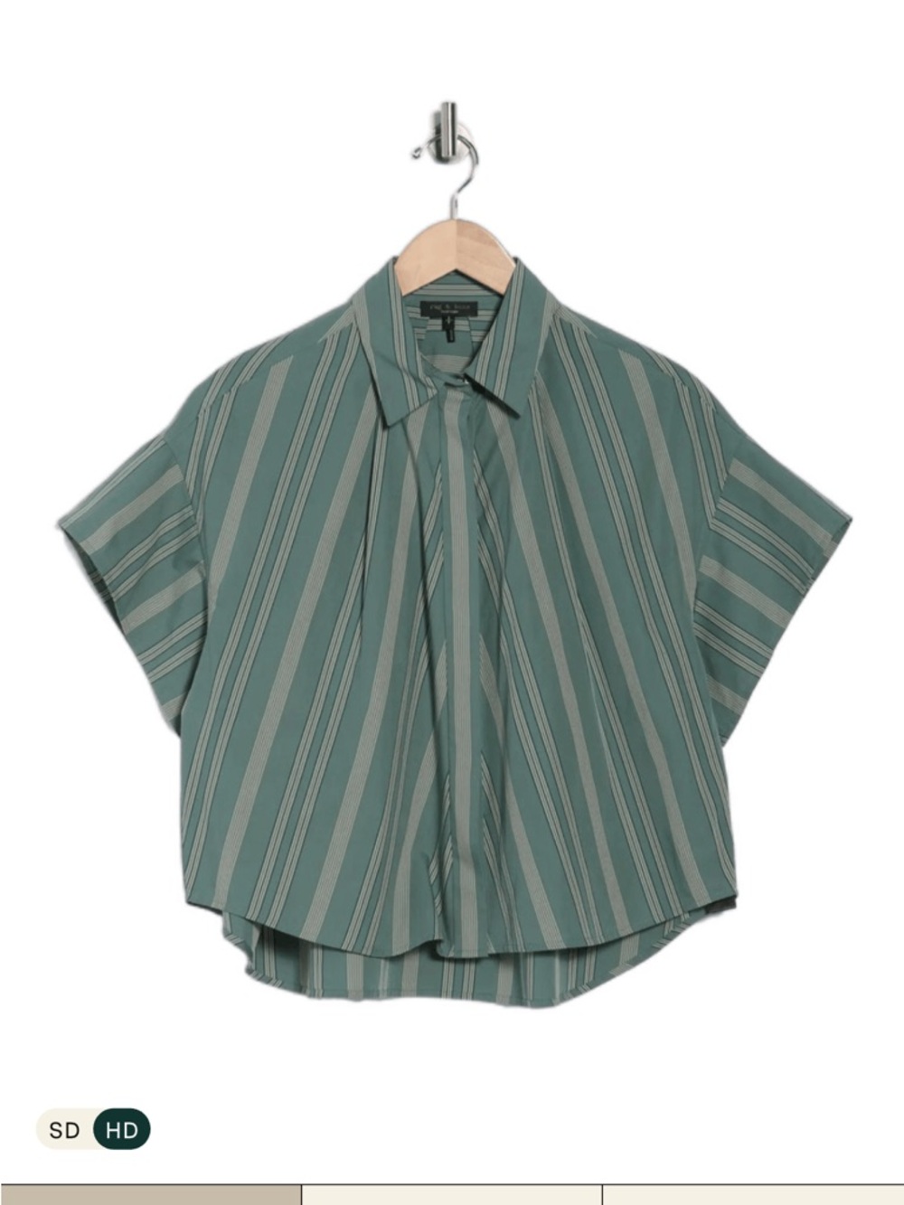 rag & bone Teal-Striped Button-Down Shirt